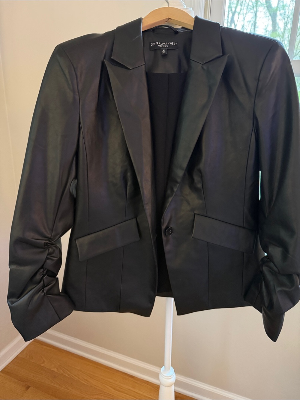CENTRAL PARK WEST NEW YORK Faux Leather Blazer Size Medium NWOT